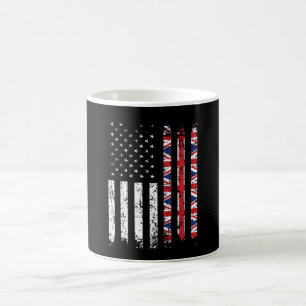 Halbe britische Halbamerikanische Flagge Großbrit Kaffeetasse