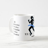 Halbe das Marathon-Tasse der Frauen mit blauem Kaffeetasse (Vorderseite Links)