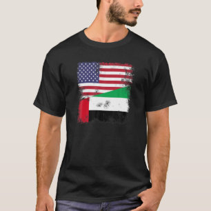 Halbe Emirian-Flagge   Vintage-UAE-USA-Geschenk T-Shirt