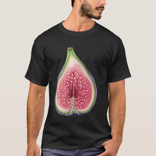 Halbe Feige mit glänzendem Regenbogeninnerem T-Shirt (Vorderseite)