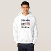 Halbe finnische Half-Amerikanische Flagge Finnland Hoodie (Vorne ganz)