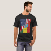Halbe Flagge der USA Halbfinale Ethopia Flag Ameri T-Shirt (Vorne ganz)