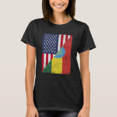 Halbe Flagge der USA Halbfinale Ethopia Flag Ameri T-Shirt (Vorderseite)