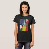 Halbe Flagge der USA Halbfinale Ethopia Flag Ameri T-Shirt (Vorne ganz)