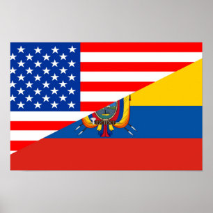 halbe Flagge USA Vereinigter Staaten Amerika Poster