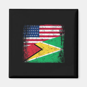 Halbe guyanische Flagge Vintage Guyana USA Magnet