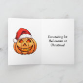 Halbe Halloween und halb Weihnachten | Spaß Karte (Innenseite)
