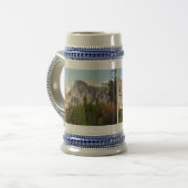 Halbe Haube gerahmter Stein Bierglas (Vorderseite Links)