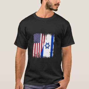 Halbe israelische Flagge Vintage Israel USA Gesche T-Shirt