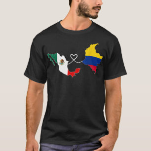 Halbe kolumbianische halb mexikanische Flag Map DN T-Shirt