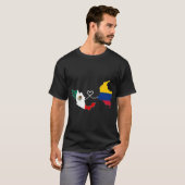 Halbe kolumbianische halb mexikanische Flag Map DN T-Shirt (Vorne ganz)
