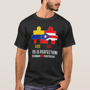 Halbe kolumbianische Half Puerto Rico Flag Karte B T-Shirt