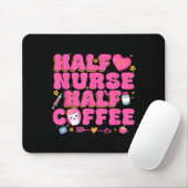 Halbe Krankenschwester halber Kaffee Krankenpflege Mousepad (Mit Mouse)