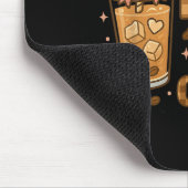 Halbe Mama, halber Kaffee Eiskaffee Mama-Leben Gra Mousepad (Ecke)