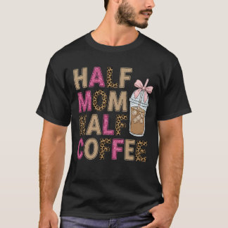 Halbe Mama, halber Kaffee: Trendiger Leopard & ros T-Shirt