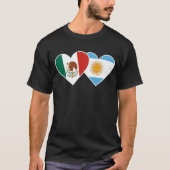 Halbe mexikanische halb argentinische Flagge Mexik T-Shirt (Vorderseite)