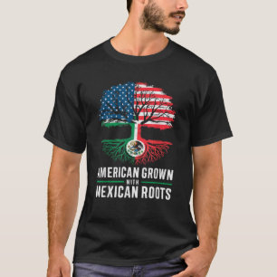 Halbe mexikanische Halbamerikanische Flagge Mexiko T-Shirt