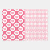 Halbe N halbes Shabby Chic rosa Herzmischung Geschenkpapier Set (Vorderseite)