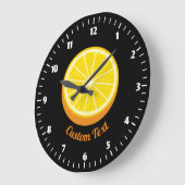Halbe Orange Große Wanduhr (Winkel)