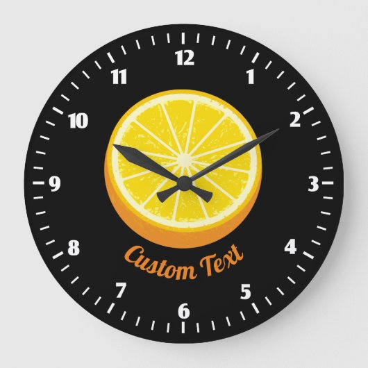 Halbe Orange Große Wanduhr (Vorderseite)