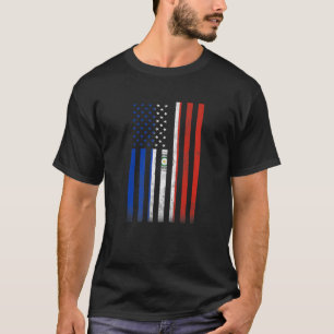 Halbe paraguayische Flagge Vintage Amerikaner in T-Shirt