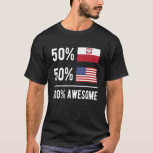 Halbe polnische Halbamerikanische Flagge Polen USA T-Shirt