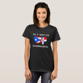 Halbe puerto-ricanische Halb-dominikanische Flagge T-Shirt (Vorne ganz)