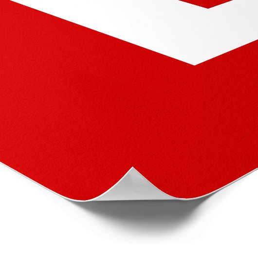 halbe rote/halb weiße Liebe Poster (Ecke)