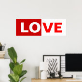halbe rote/halb weiße Liebe Poster (Heimbüro)
