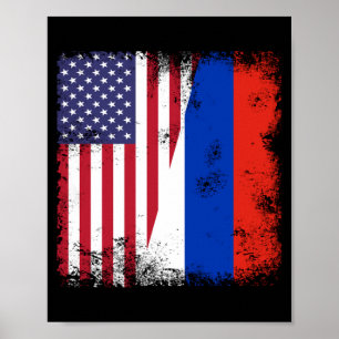 Halbe russische Flagge Poster