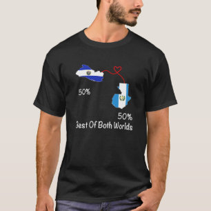 Halbe salvadorianische Half-Guatemala-Flagge Karte T-Shirt