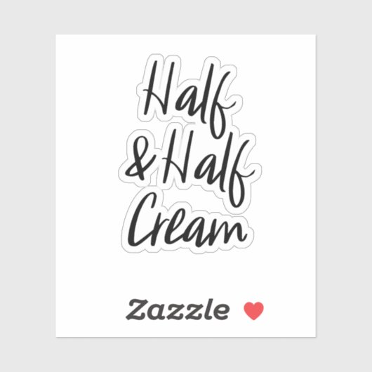 Halbe und halb Creme-Aufkleber Aufkleber (Blatt)