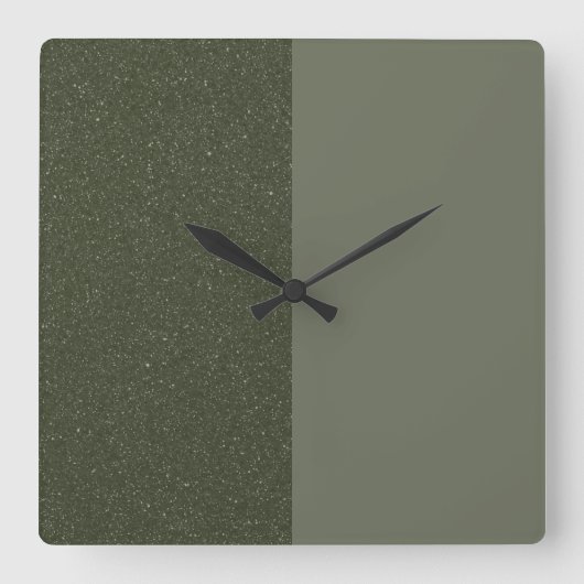 halbe und halbe grüne Wall-Uhr Quadratische Wanduhr (Vorderseite)