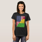 Halbe US-Flagge Halbmali Flag Amerikaner Mali T-Shirt (Vorne ganz)