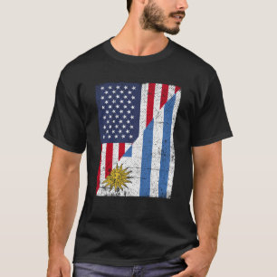 Halbe US-Flagge Halburuguayische Flagge Amerikas U T-Shirt