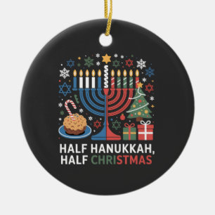 Halbe Weihnachten Half Hanukkah Christmukah Funny Keramik Ornament