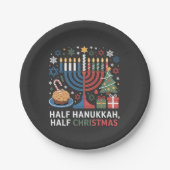 Halbe Weihnachten Half Hanukkah Christmukah Funny Pappteller (Vorderseite)