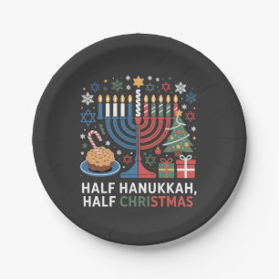 Halbe Weihnachten Half Hanukkah Christmukah Funny Pappteller