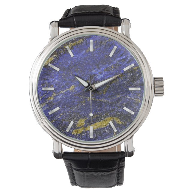 Halbedelstein Lapislazuli Armbanduhr (Vorderseite)