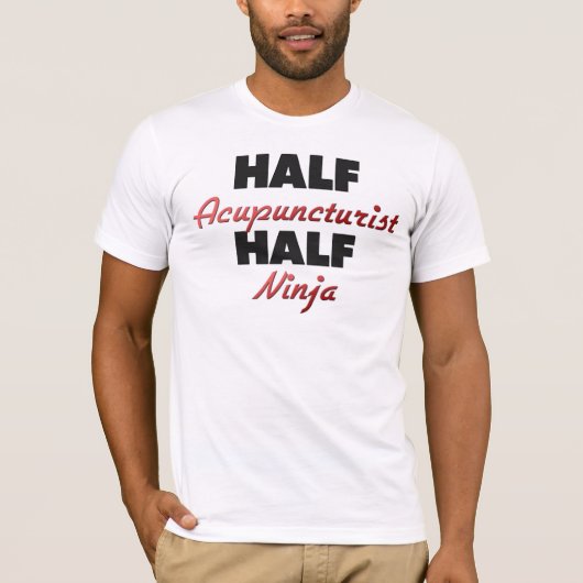 Halber Acupuncturist halbes Ninja T-Shirt (Vorderseite)