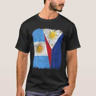 Halber argentinischer Halbphilippiner-Flaggenpreis T-Shirt