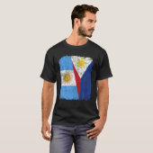 Halber argentinischer Halbphilippiner-Flaggenpreis T-Shirt (Vorne ganz)