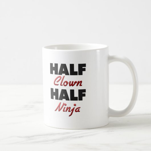 Halber Clown halbes Ninja Kaffeetasse (Rechts)