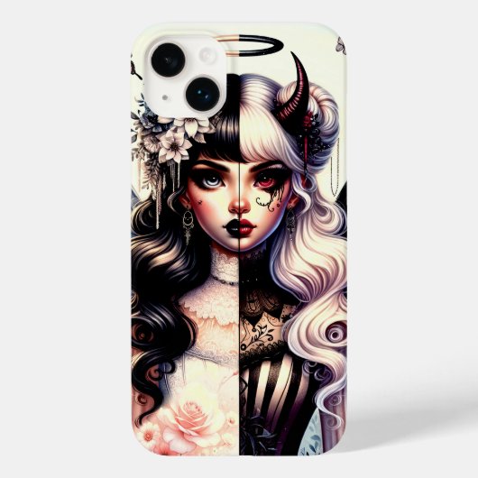 Halber Engel Teufel Dunkle Schönheit Gebrochener F Case-Mate iPhone Hülle (Rückseite)
