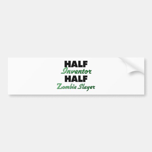 Halber Erfinder-halber ZombieSlayer Autoaufkleber (Vorne)