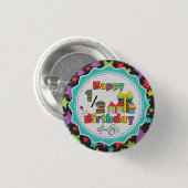 Halber Geburtstags-Knopf Button (Vorne & Hinten)