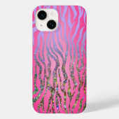 halber Glitzer Rosa Tiger drucken Case-Mate iPhone Hülle (Rückseite)