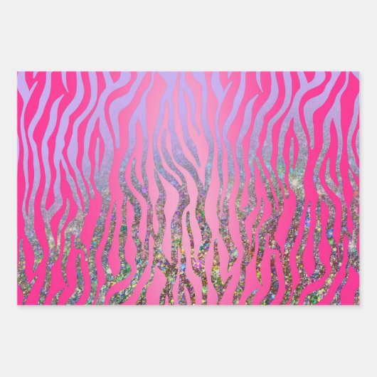 halber Glitzer Rosa Tiger drucken Geschenkpapier Set (Vorderseite 2)