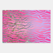 halber Glitzer Rosa Tiger drucken Geschenkpapier Set (Vorderseite)
