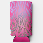 halber Glitzer Rosa Tiger drucken Selters Dosenkühler (Vorderseite)